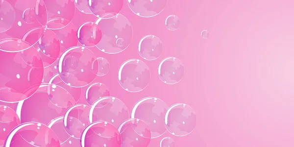 Rózsaszín Átlátszó Buborékok Illusztráció Nagy Háttér — Stock Fotó