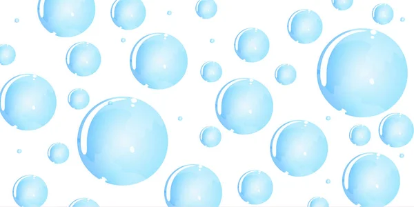 Blue Transparent Bubbles Illustration Large Background — Fotografia de Stock