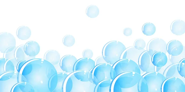 Burbujas Transparentes Azules Ilustración Fondo Grande — Foto de Stock