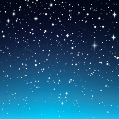Güzel, huzurlu, yıldızlı gökyüzü illüstrasyon bayrağı
