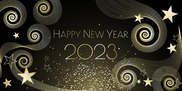 Happy New Year 2023 Festive Glitter Greeting Card — ストック写真