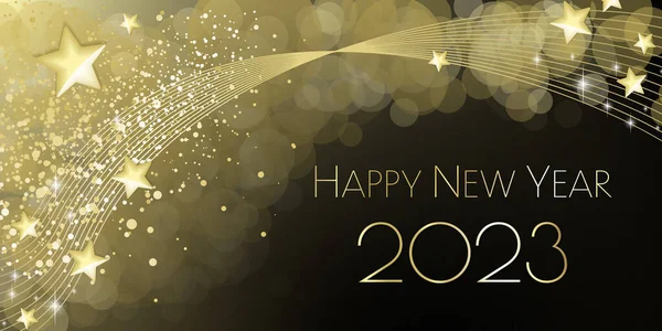 Happy New Year 2023 Festive Balloons Greeting Card — 图库照片
