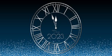 Mutlu yıllar 2023 saat ve sim tasarımı
