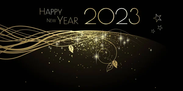 Happy New Year 2023 Festive Glitter Greeting Card — 图库照片