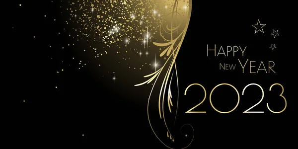 Happy New Year 2023 Festive Glitter Greeting Card — Fotografia de Stock