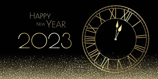 Bonne Année 2023 Horloge Paillettes Design — Photo