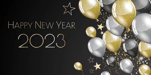 Happy New Year 2023 Festive Balloons Greeting Card — Foto de Stock