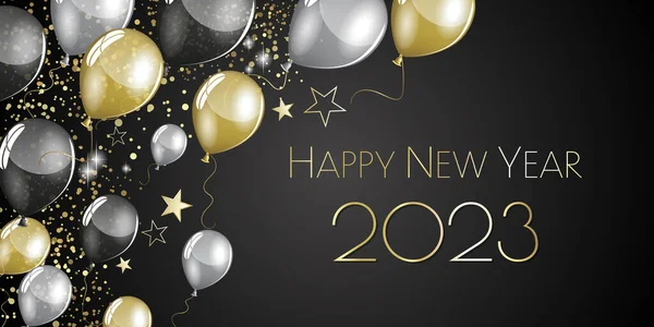 Nou Fericit 2023 Baloane Festive Felicitare — Fotografie, imagine de stoc