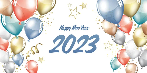 Happy New Year 2023 Festive Pennants Greeting Card — Stock Photo, Image