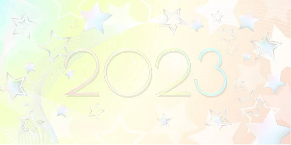 Boldog Évet 2023 Lágy Színek Üdvözlőkártya — Stock Fotó