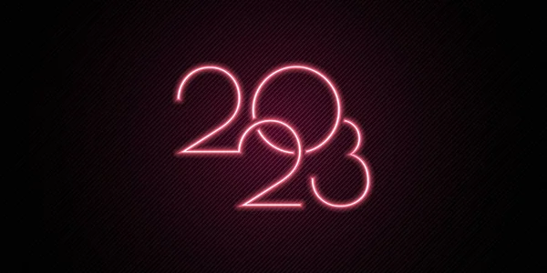 Feliz Ano Novo 2023 Banner Estilo Neon — Fotografia de Stock