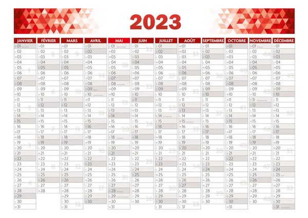 2023 Frente Francesa Calendário Design Negócios — Fotografia de Stock