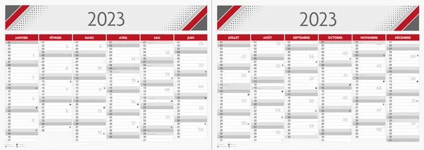 2023 Diseño Negocio Calendario Francés Trasero Frontal —  Fotos de Stock