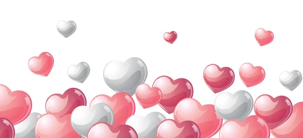 Pink Hearts Illustration Banner Love Background — Stockfoto