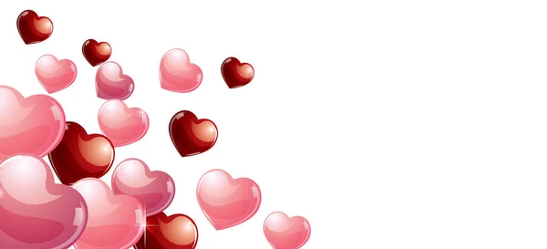 Pink Hearts Illustration Banner Love Background —  Fotos de Stock