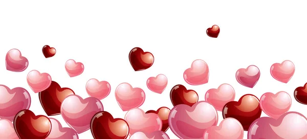 Pink Hearts Illustration Banner Love Background —  Fotos de Stock