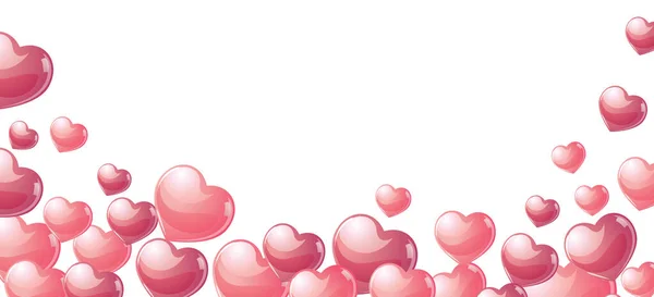 Pink Hearts Illustration Banner Love Background — Zdjęcie stockowe