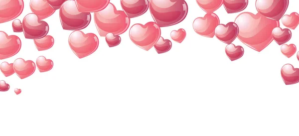 Pink Hearts Illustration Banner Love Background — Fotografia de Stock