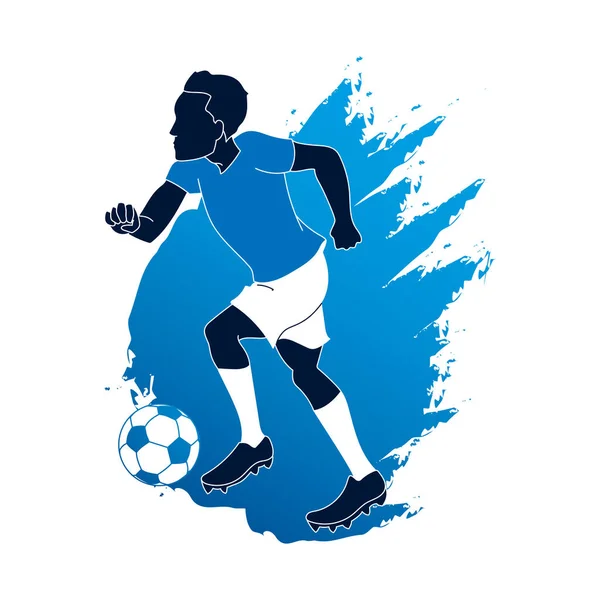 Чоловік Грає Футбол Спортивні Ілюстрації — стокове фото