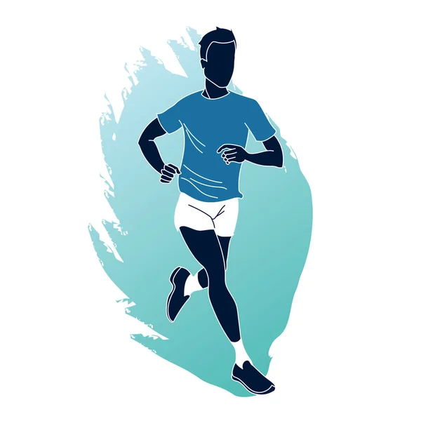 Man Running Fitness Sports Footing Illustration — Foto de Stock
