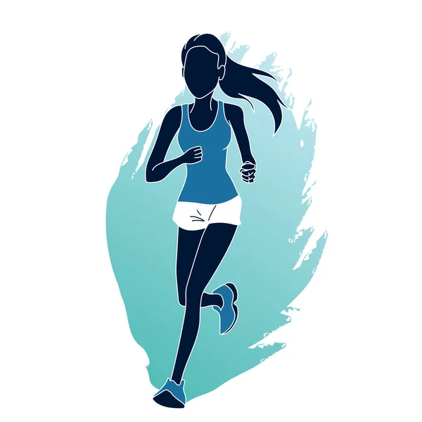 Woman Running Fitness Sports Footing Illustration — Foto de Stock