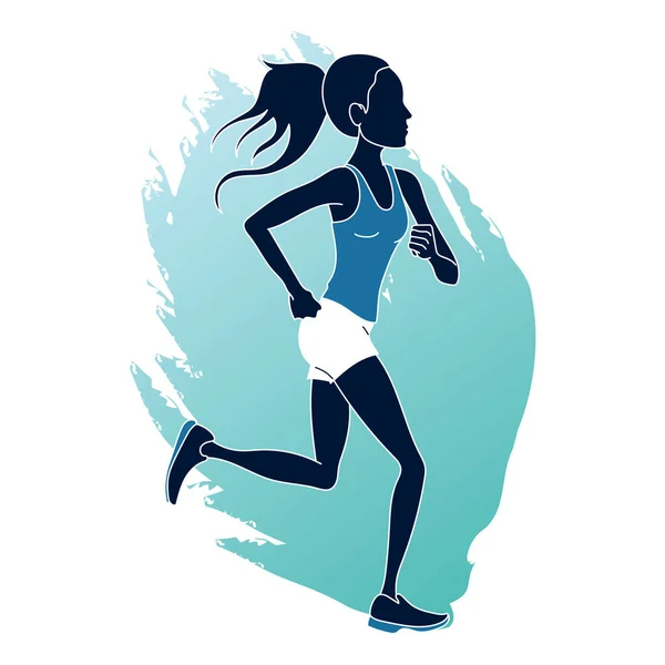 Woman Running Fitness Sports Footing Illustration — Foto de Stock