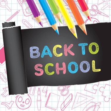 back to school slate and doodle illustration