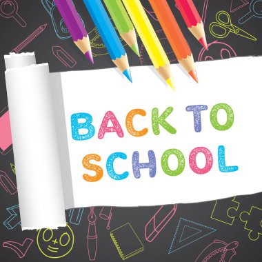 back to school slate and doodle illustration