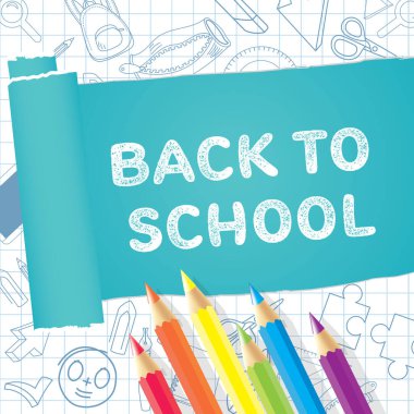back to school slate and doodle illustration