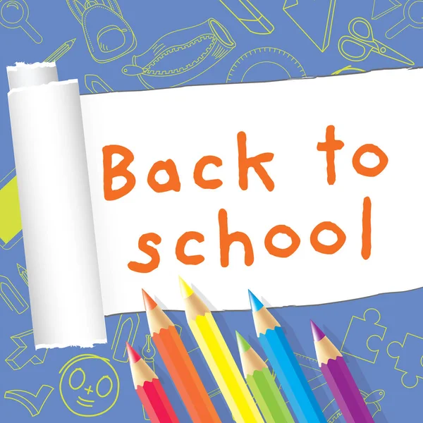 Back School Slate Doodle Illustration — Foto Stock