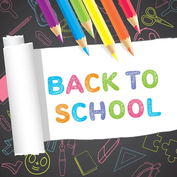 Back School Slate Doodle Illustration — Foto Stock