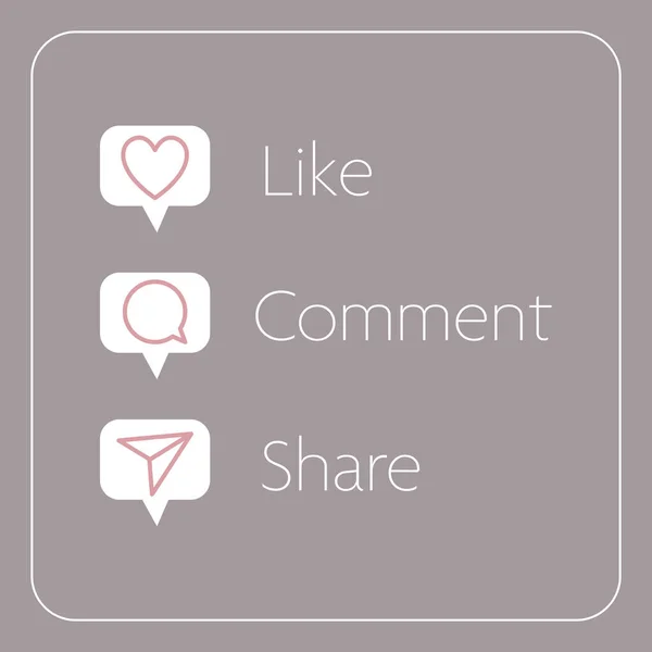 like comment share slide for social network