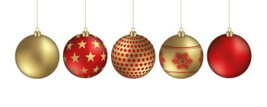 Christmas balls element with festive flakes and stars ornaments