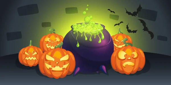 Halloween Pumpkin Illustration Orange Colors Banner — Stock fotografie