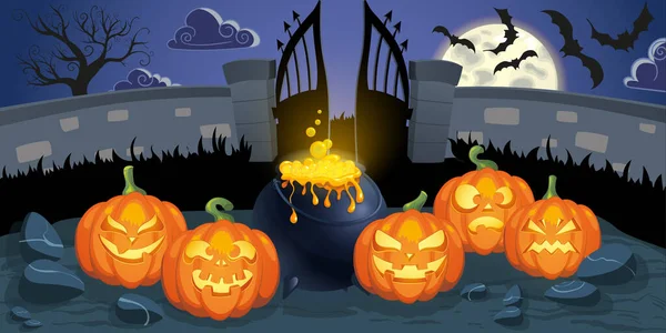 Halloween Pumpkin Illustration Orange Colors Banner — Foto Stock