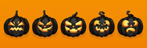 Halloween Pumpkins Bats Illustration Orange Background Happy Halloween Design Element — Fotografia de Stock