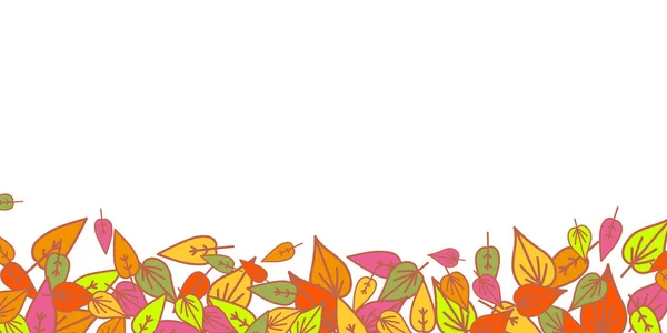 Leaves Background Autumn Design Line Art Style Theme — Stock Photo, Image