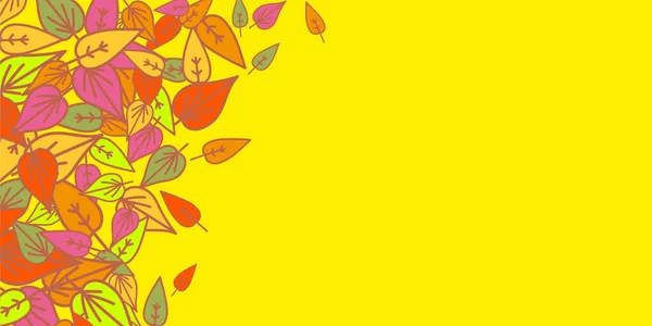 葉の背景 秋のデザイン ラインアートスタイルのテーマ — ストック写真
