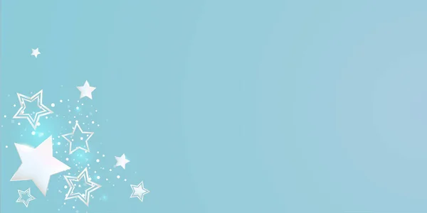 Vita Stjärnor Bakgrund Vinter Och Jul Banner Design Snö Design — Stockfoto