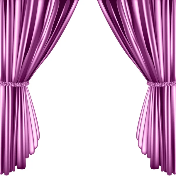 Beyaz arkaplanda izole edilmiş pembe perde - tasarım unsuru pankartı teması