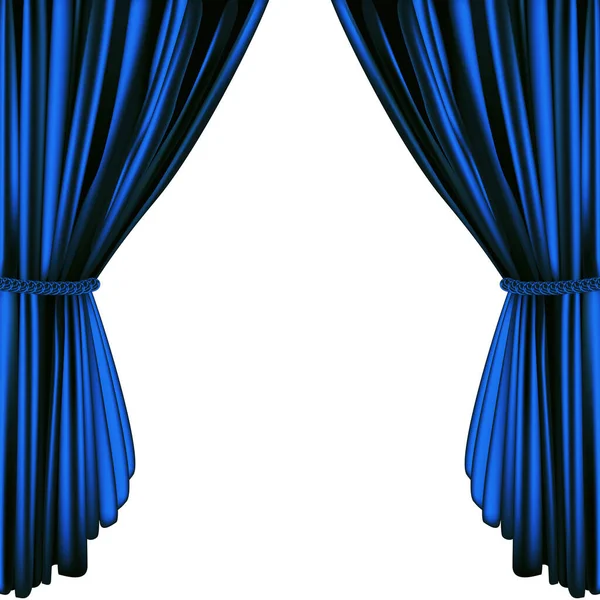 Beyaz arkaplanda mavi perde - tasarım unsuru pankartı teması