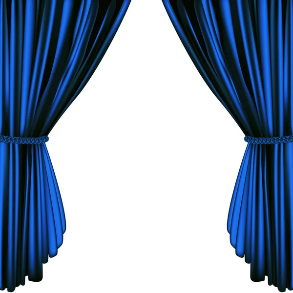 Beyaz arkaplanda mavi perde - tasarım unsuru pankartı teması