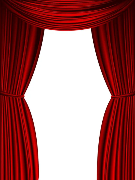 Červená Opona Izolované Bílém Pozadí Design Element Banner Téma — Stock fotografie