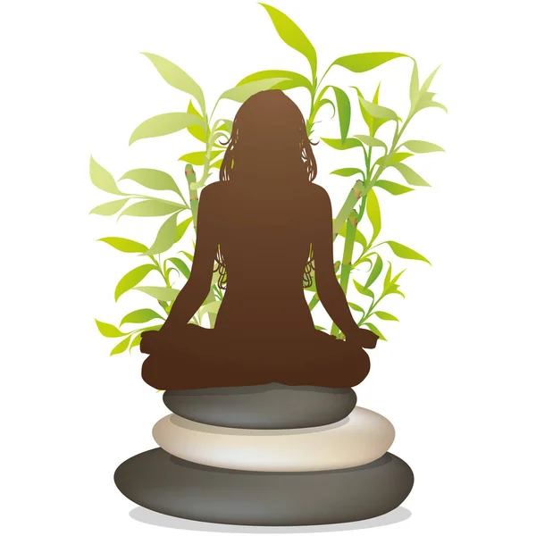 Zen Lótuszpozícióban Gyakorló Meditációs Téma — Stock Fotó