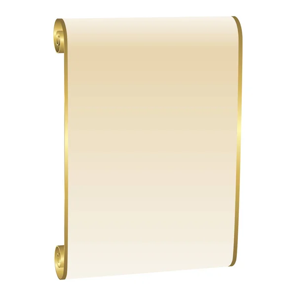 Otwarty Pergamin Złotymi Brzegami Motyw Projektu Listu — Zdjęcie stockowe