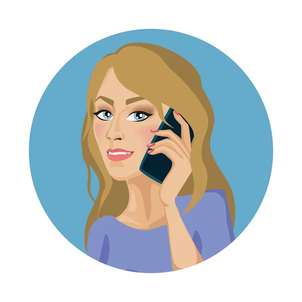 Kobieta Ilustracji Telefonu Izolowane Białym Tle Projektu — Zdjęcie stockowe