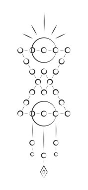 Sihirli dövme izole çizgi siyah element