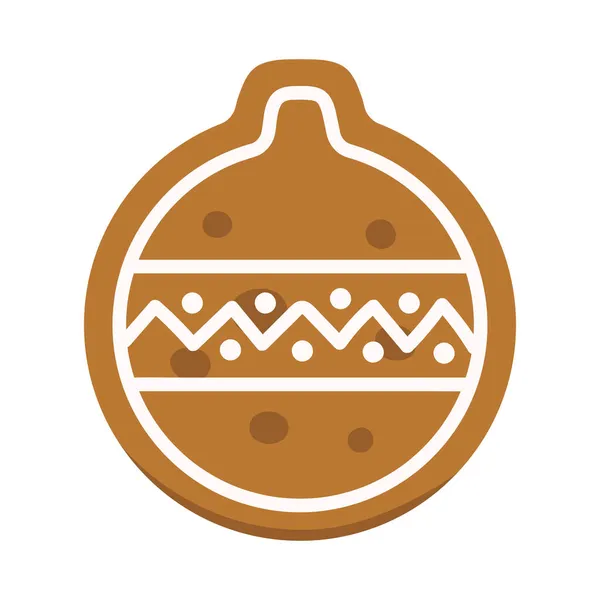 Sušenky Polevou Tvaru Vánočního Míčku Perník — Stockový vektor
