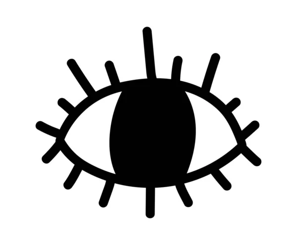 Oko Jednoduché Izolované Černé Obrys Ikona — Stockový vektor