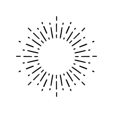 Patlayıcı karalama güneşin siyah ışınları, logo, amblem, etiket, pul, pankart, el yapımı eşyalar için izole edilmiş havai fişekler.